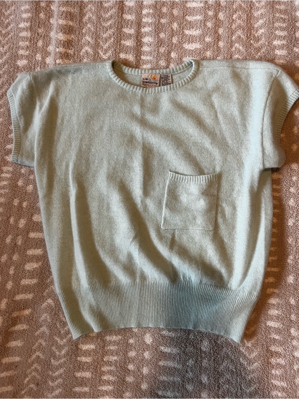 Claiborne Pastel Mint Crewneck Knit Top